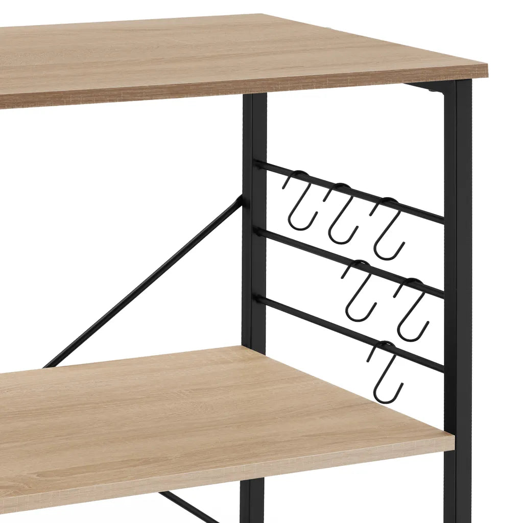  Tectake Servierwagen Rugby 65,5x45,5x88,5cm - Industrial Holz Hell, Eiche Sonoma