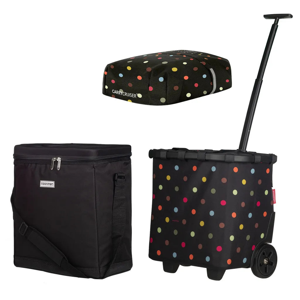  Reisenthel Carrycruiser Black Dots + Cover + Anndora Kühlbox 32 L Schwarz - Schwarz-gepunktet