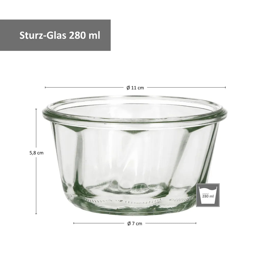  9er Set WECK 9x Gugelhupf Glas-Form 280 Ml + 9x Einmach-Zubehör + Rezeptheft