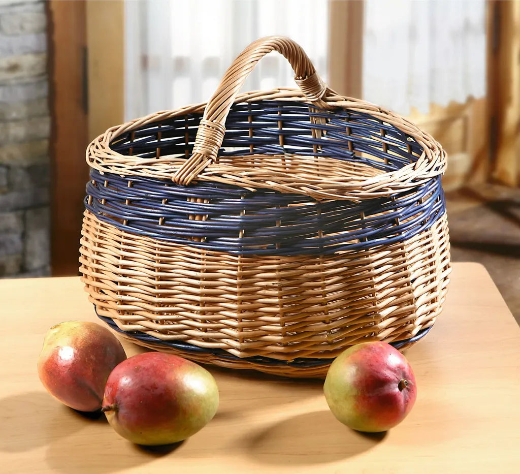  Einkaufskorb "Natur/Blau, Maße 50 X 40 X 27 Cm GH 35 Cm