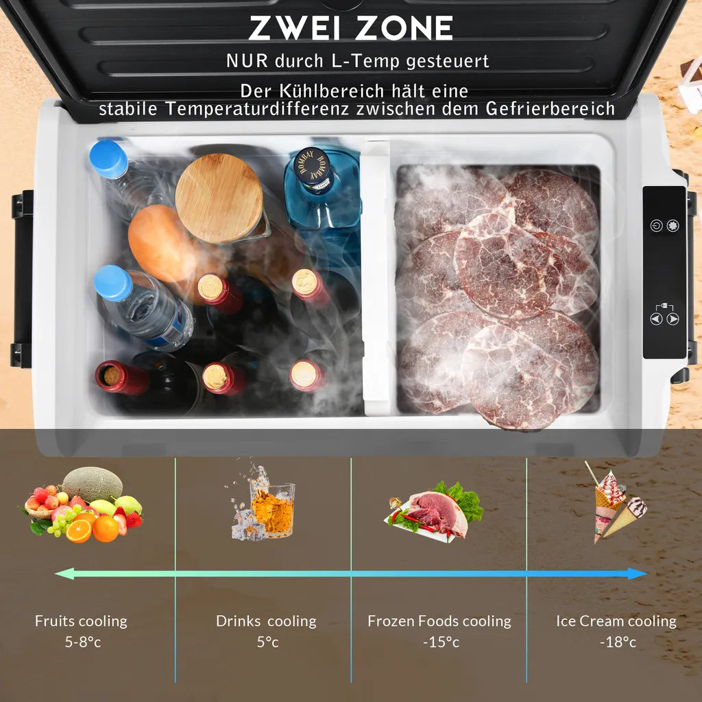  Merax Elektrisch Kühlbox Mit Kompressor 31.5L Schwarz, Mini Kühlschrank Tragbar Kühlleistung Bis -20° C, Gefrierbox 12/24 V Und 230 V Für Büro, Auto, Camping, Garten