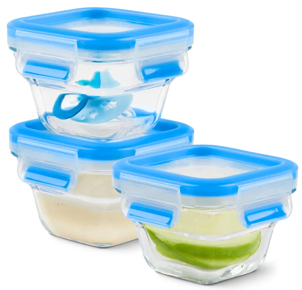  Emsa Frischhaltedose CLIP & CLOSE Glas 0,18 Liter 3er Set
