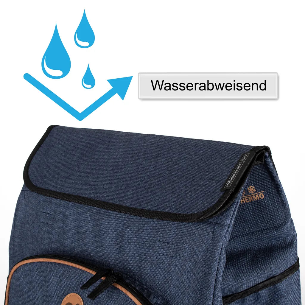  Andersen Einkaufstrolley Sondermodell Royal Stahl Klappbar Mit Metallspeichenrad Ø 25cm Und 61 Liter Tasche Folke Blau Mit Kühlfach