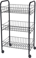  Kitchentrolley - Küchenwagen Mit 3 Ablagen 40x26x62 Cm - Farbe: Schwarz