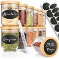  PORADA 12 Stapelbare Gewürzgläser Set 150ml Glasbehälter Mit Deckel Aufbewahrung Küche Gewürzdosen Vorratsdosen Glas Mit Deckel Aufbewahrungsgläser Küchenorganisation Aufbewahrung…