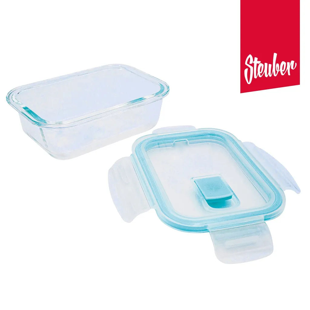 Steuber Cloc Frischhaltedose Aus Glas, 1860 Ml, Rechteckig, Glas Bis 400°C