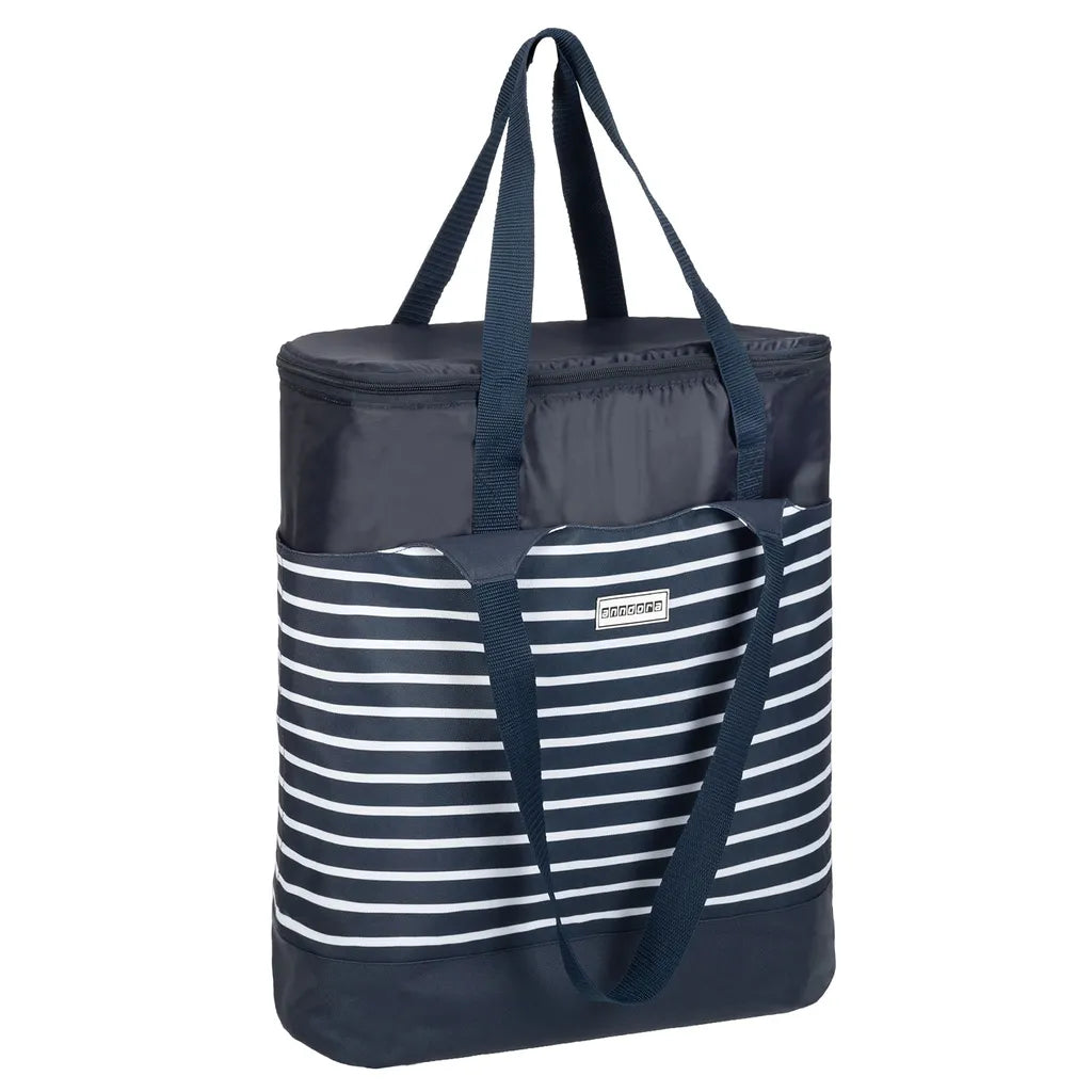  Strandtasche 2 In 1 Kühltasche + SchultertascheAHOI Blau Weiß - Navy