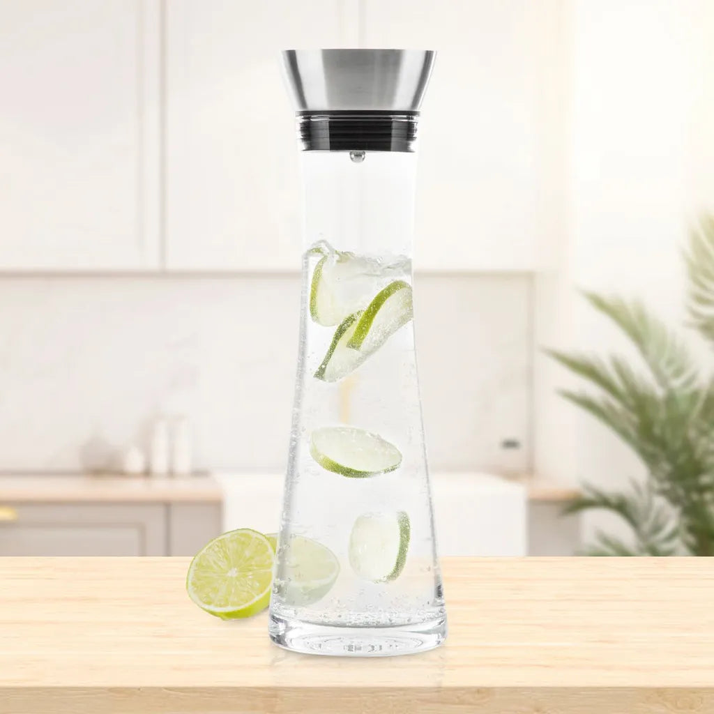  Wasserkaraffe Glaskaraffe Karaffe Wasserkrug Krug Glas Mit Sieb 1 Liter