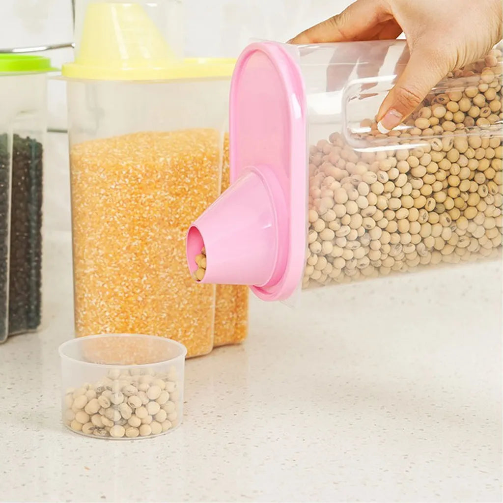  Vorratsdosen Set Mit Deckel, Aufbewahrungsbox Küche, Frischhaltedosen 2.5L & 1.9L BPA-frei Luftdicht Vorratsbehälter Mit Messbecher Kunststoff Schüttdosen Für Mehl Müsli (2 Stück)