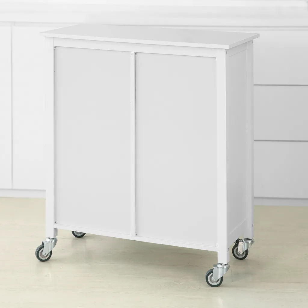  SoBuy FKW104-W Küchenwagen Servierwagen Rollwagen Mit Tür, Flaschenablage Und Schublade Weiß BHT Ca.: 80x93x40cm