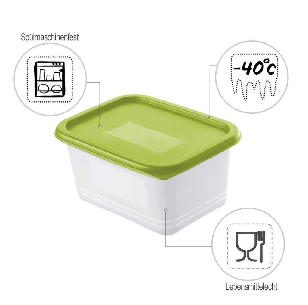 ROTHO Set Gefrierdosen 4 X 0.75 L DOMINO, Farbe:Limettengrün