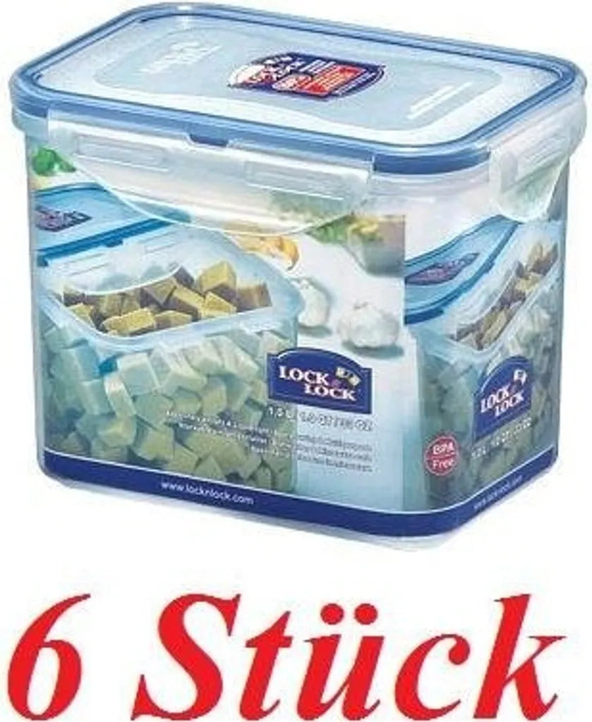 Lock & Lock Frischhaltedosen Set 6-teilig HPL812 Je 1,0 Liter