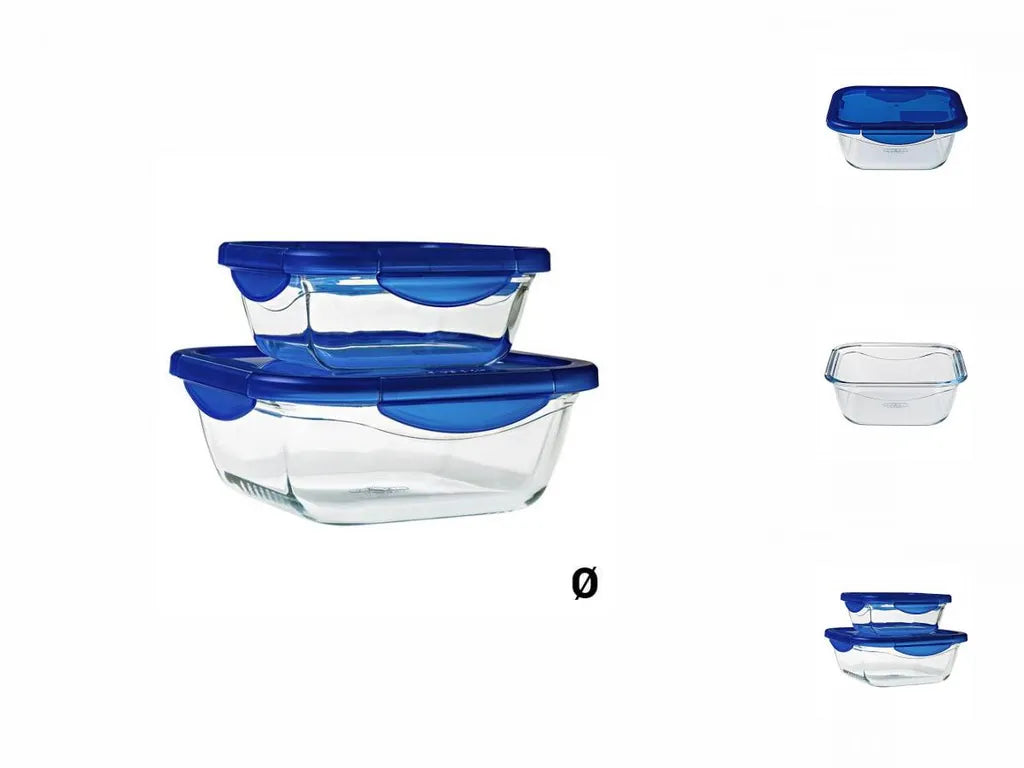  Pyrex Cook & Go Glas Square Teller Mit Deckel 0.9l