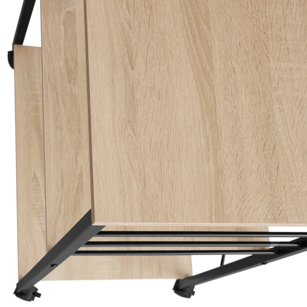  Tectake Servierwagen Rugby 65,5x45,5x88,5cm - Industrial Holz Hell, Eiche Sonoma