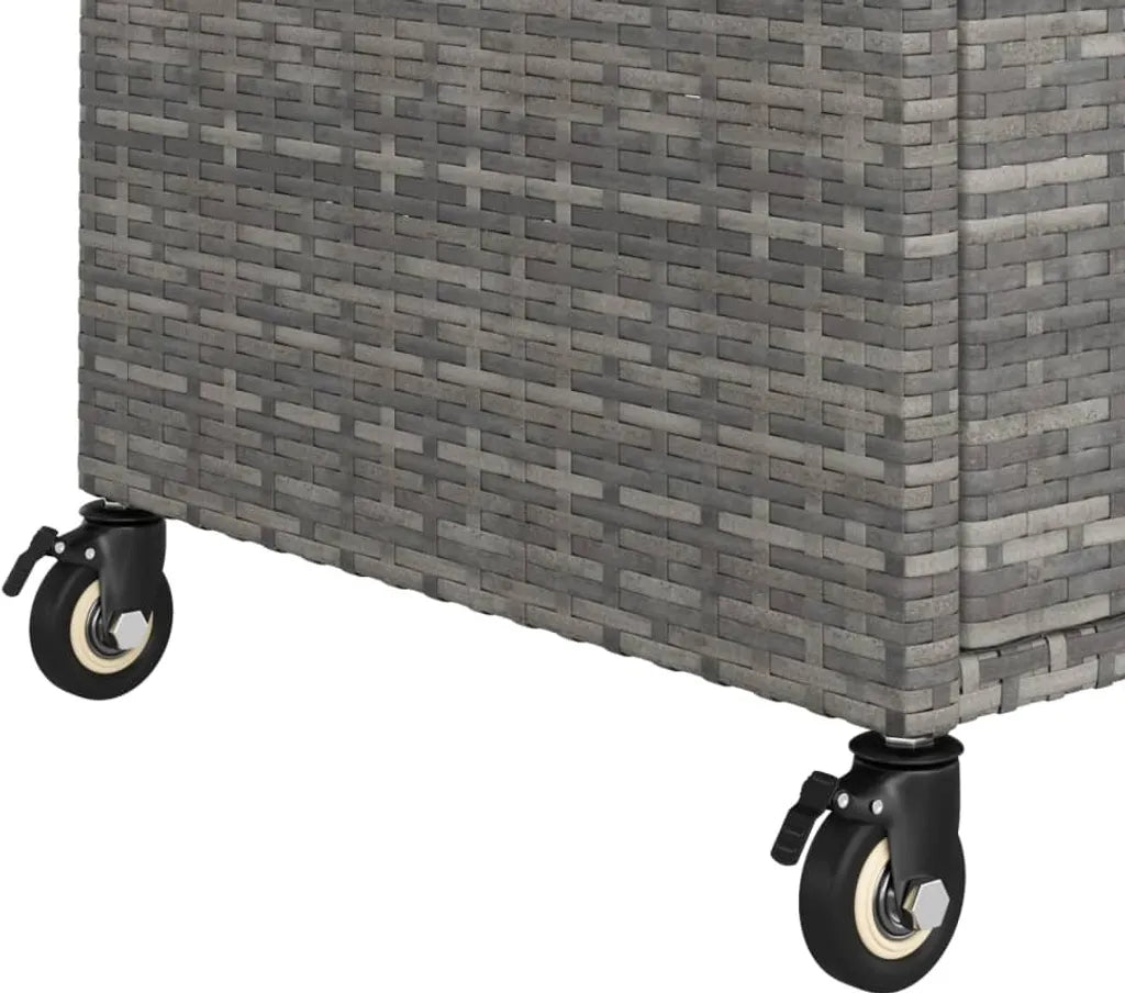  VidaXL Barwagen Mit Schublade Grau 100x45x97 Cm Poly Rattan