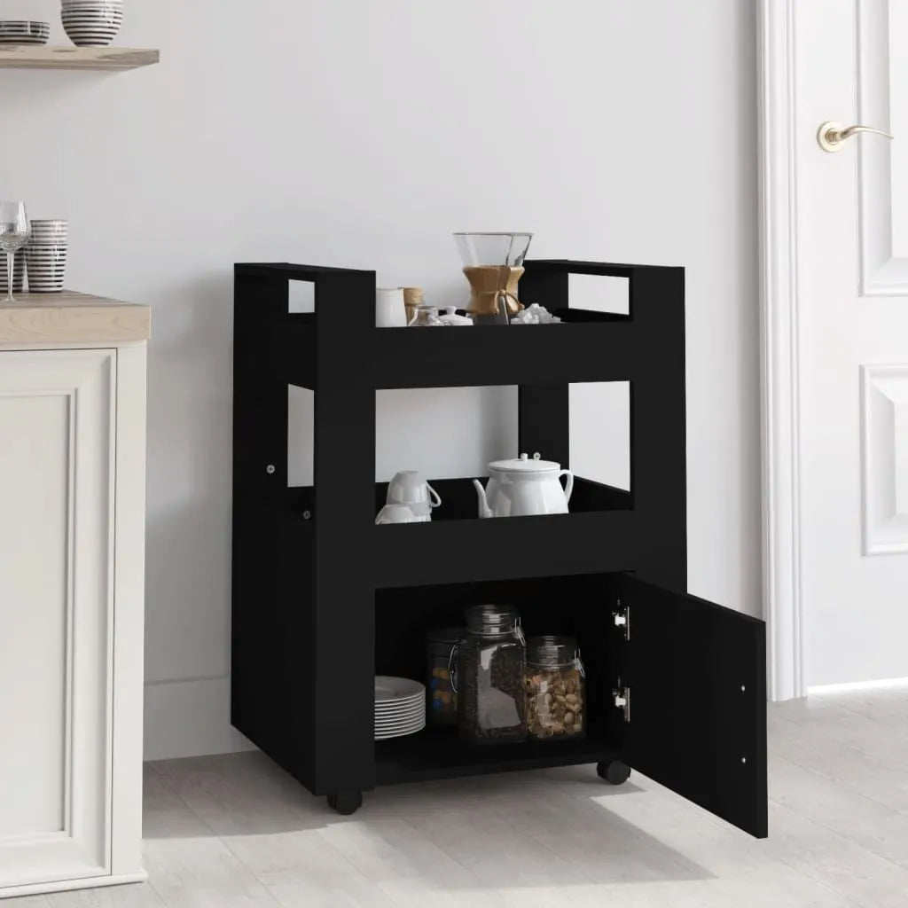  VidaXL Küchenwagen Schwarz 60x45x80 Cm Holzwerkstoff