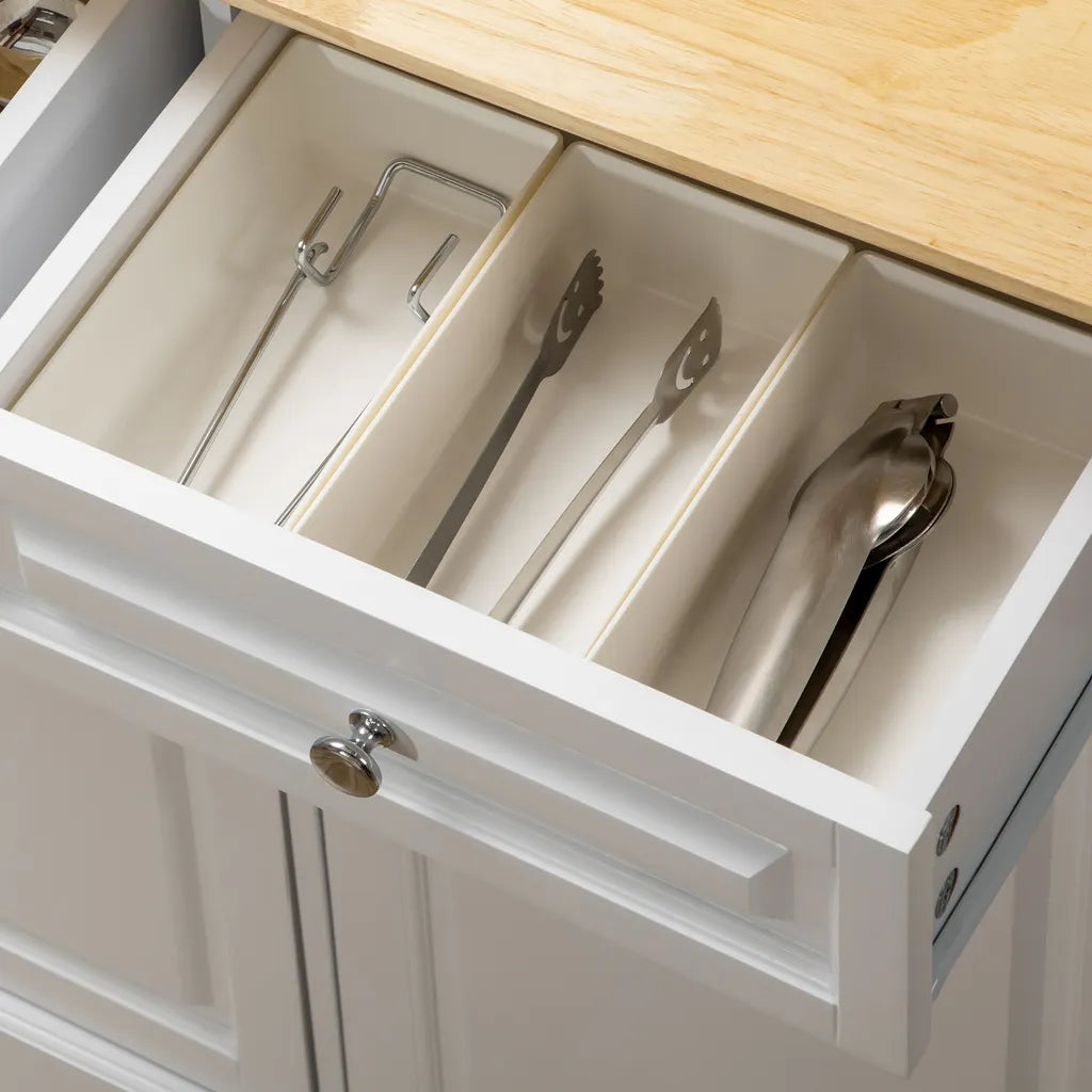  HOMCOM Kücheninsel, Sideboard Mit Erweiterbarer Arbeitsfläche, Küchenschrank Mit Schubladen, Gewürzregalen, Servierwagen Aus Holz Für Küche, Weiß, 108 X 78,4 X 84 Cm