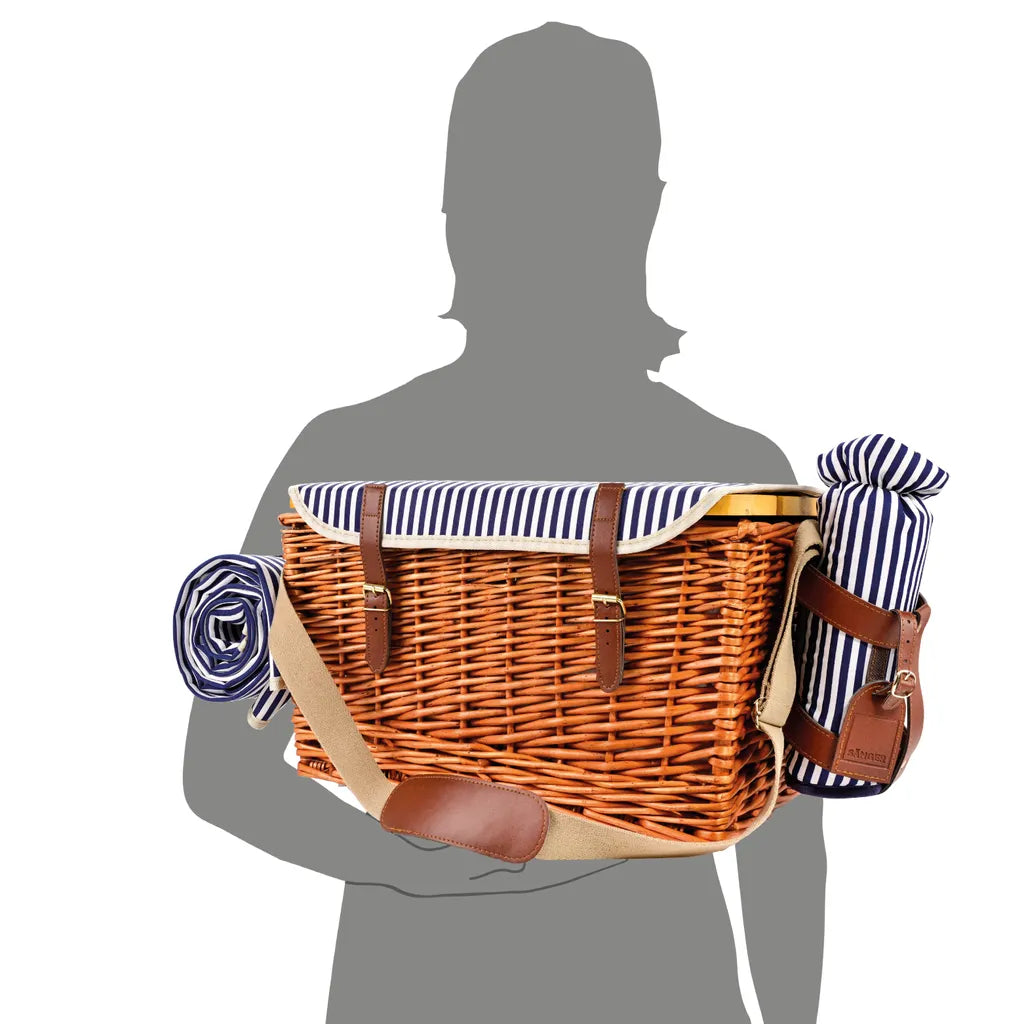 Sänger SÄNGER Picknickkorb Borkum Mit Integriertem Tisch & Kühltasche 25 Teilig Für 4 Personen