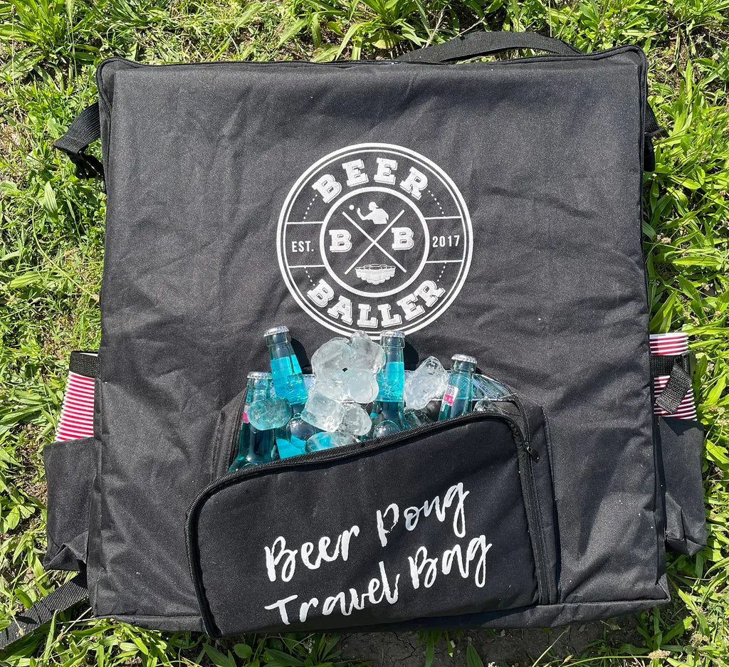  BeerBaller® Travel Bag - Beer Pong Tisch Tragetasche Inkl. Kühl- Und Becherfach