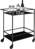  House Nordic Vita Servierwagen Schwarz | Barwagen Mit Rollen Inkl. Bremsen | Schlichtes Metallgestell Im Industrie-Design