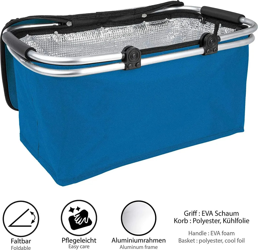  ONVAYA® Einkaufskorb Mit Kühlfunktion | Dunkelblau | 2er Set | Mit Deckel