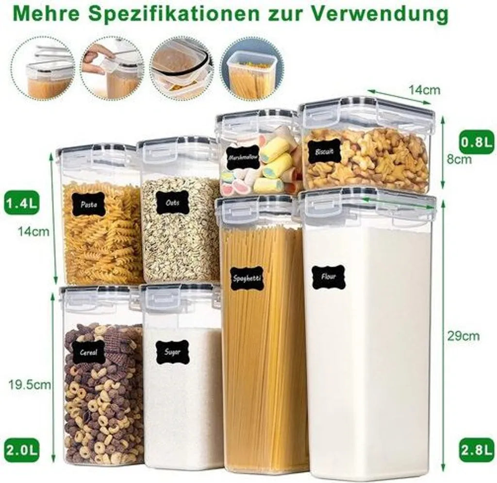  24er-set Vorratsdosen Set, Aufbewahrungsbox Mit Deckel, Schüttdose & Frischhaltedosen Küche Groß Vorratsdosen Luftdicht