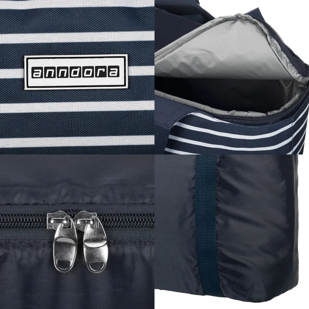  Strandtasche 2 In 1 Kühltasche + SchultertascheAHOI Blau Weiß - Navy