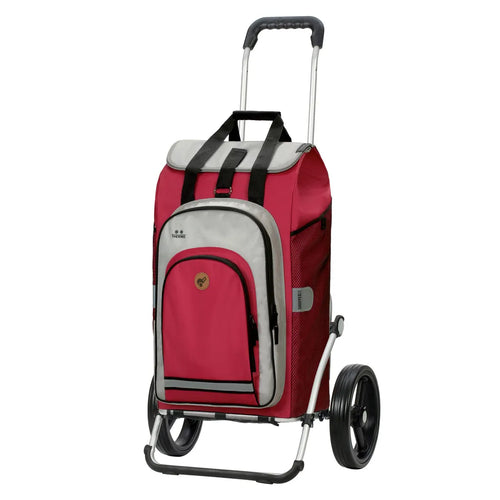  Andersen Shopper Royal Alu Klappbar Mit 3-Speichenrad Ø 25cm Und 62 Liter Tasche Hydro 2.0 Rot Mit Kühlfach