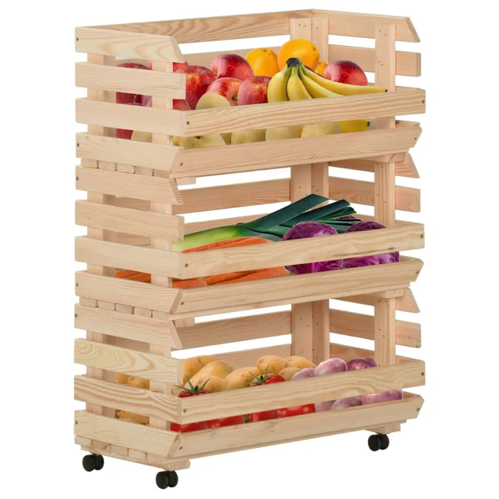  VidaXL Gemüsewagen 57x30x80 Cm Massivholz Kiefer