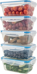  Classbach® 5er-Set Kunststoff-Frischhaltedosen Mit Deckel 100% Dicht, Lunchbox Brotdose Meal Prep Boxen Mit Deckel, Vorratsdosen Geeignet F. Spülmaschine, Mikrowelle Und Gefrierfach C-FHD 4007 K