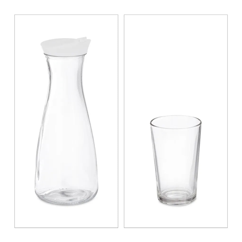  Relaxdays Wasserkaraffe Set Mit Gläsern
