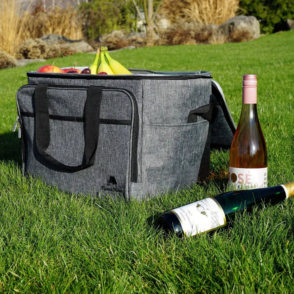 CampFeuer Kühltasche 30 Liter, Grau-meliert, Leicht Und Wasserdicht