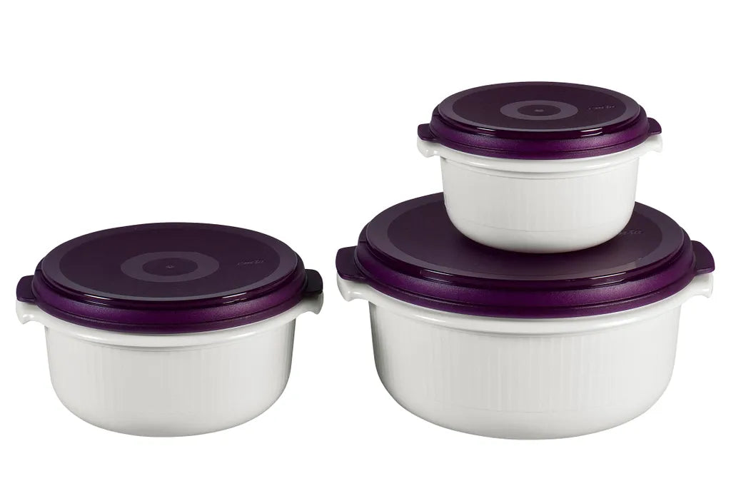  Emsa Micro Family Starter Set, Weiß/Brombeer, 0,5/1,0/1,5 L, 508455