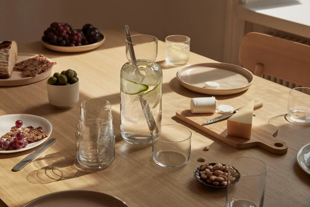  AARKE Karaffe Mit Rührlöffel Nesting Carafe Und Mixing Spoon Kristallglas 1,1L