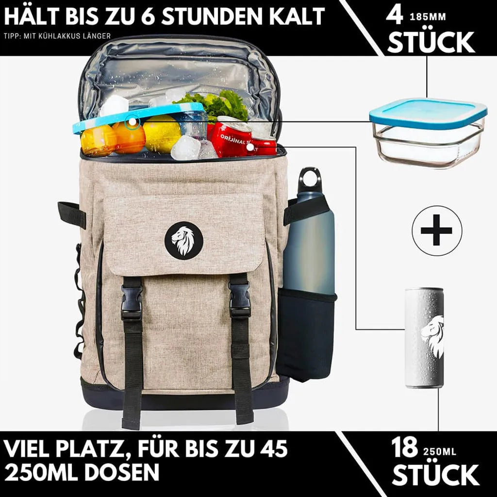  KHALISIA Kühltasche - Fahrradtasche Für Gepäckträger - Einsetzbar Als Gepäckträgertasche - Fahrrad Rucksack - Picknicktasche - Lunchtasche - Thermotasche Hält Kalt & Warm