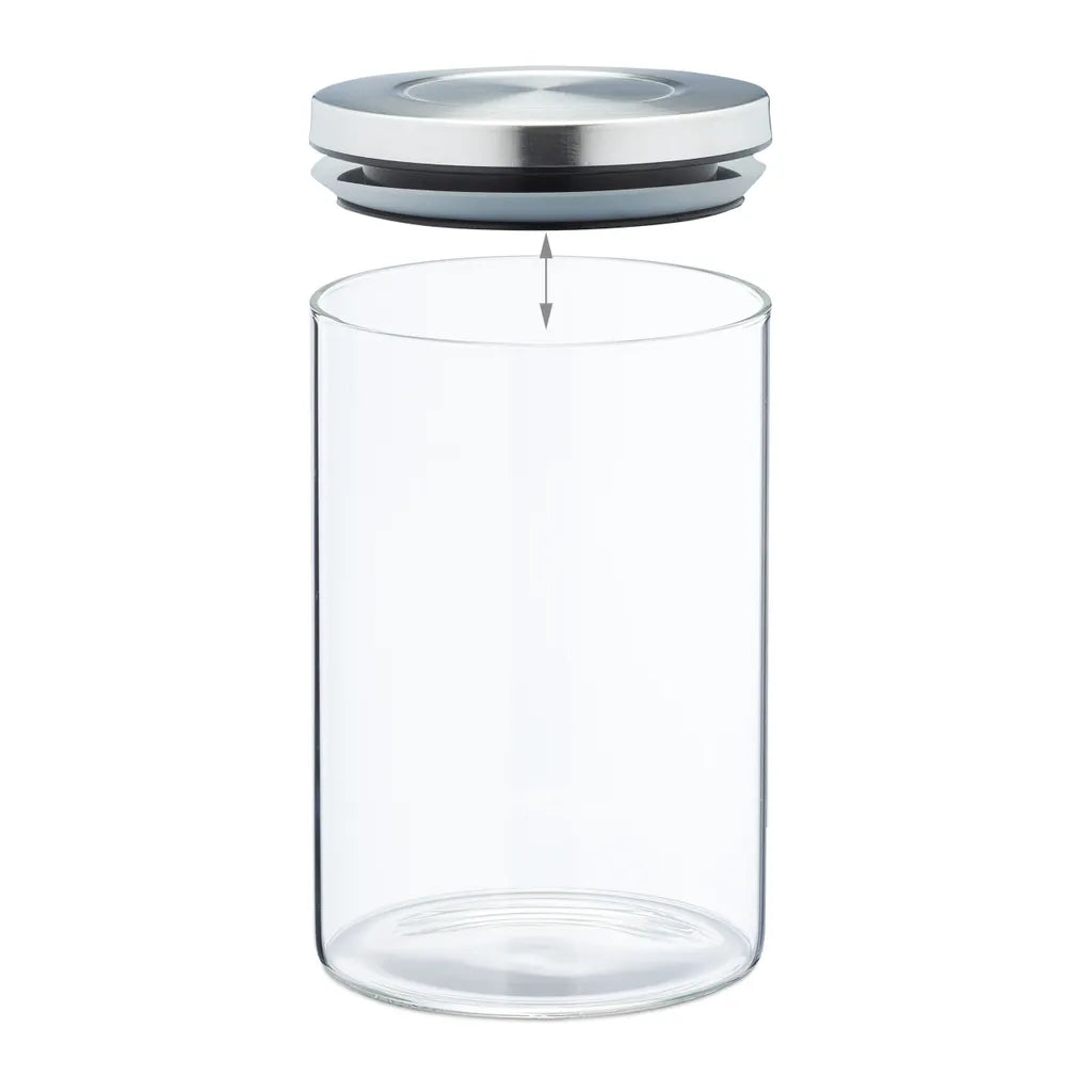  Relaxdays 3er Set Vorratsgläser 800 Ml