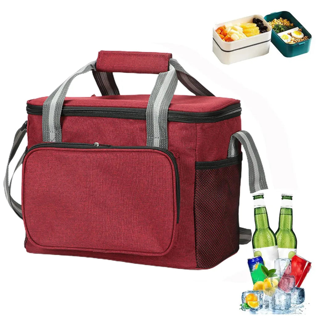  15L Kühltasche Faltbar,Picknicktasche Kühltasche,Rot, Lunch Tasche,Kühltasche Eistasche,Mini Faltbar,Minikühltaschen,Thermotasche Faltbar Klein,Isoliertasche Lunch,Kühlbox Für Picknick