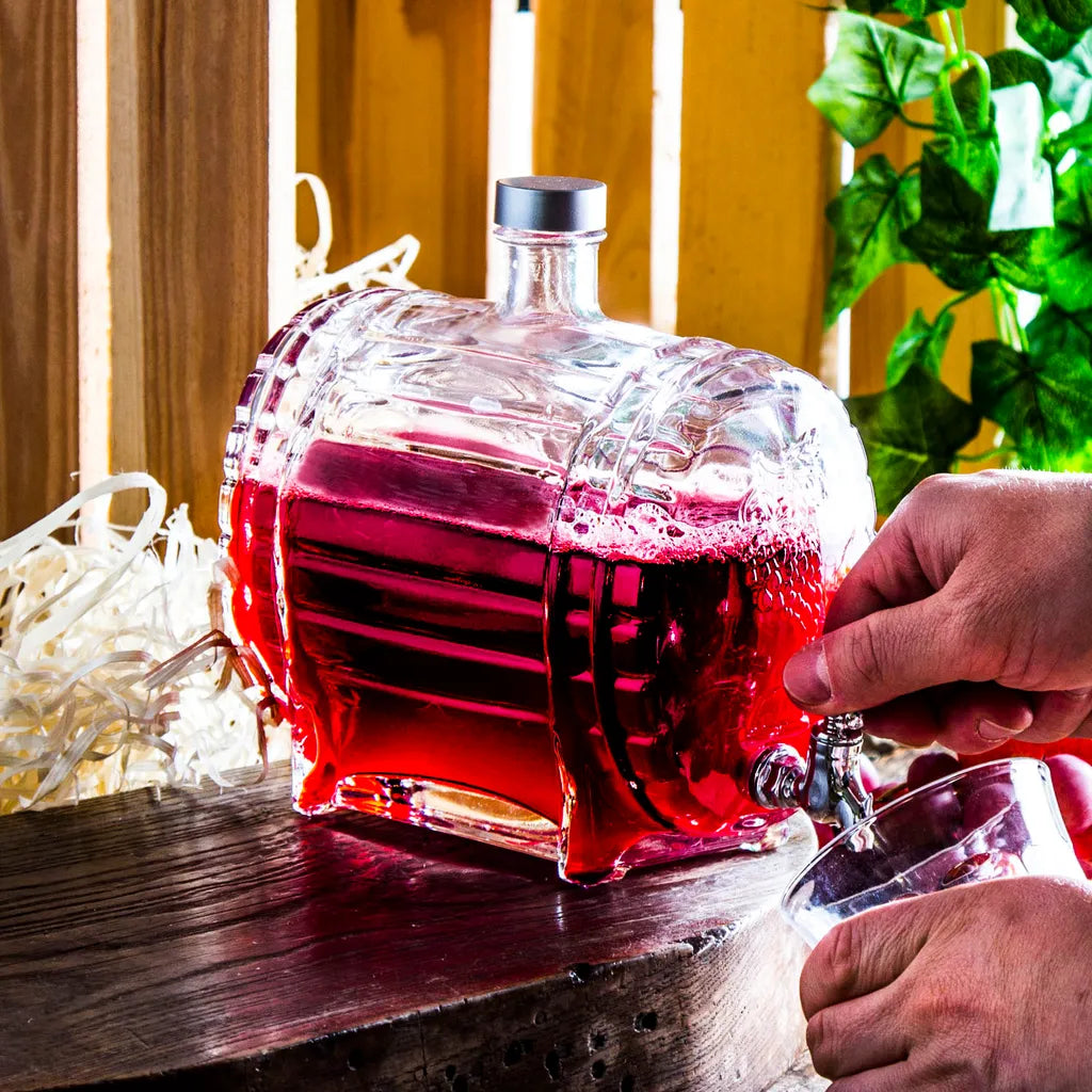  GETRÄNKESPENDER Mit Zapfhahn Für Likör Wein Fass Wasserspender Saftspender 1,5 L