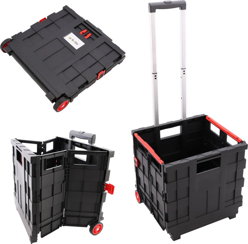  Einkaufswagen Korb Transporter Einkaufstrolley Mit Räder Klappbarer Teleskopgriff Aluminium Kunststoff 40 X 36 X 95 Cm Klappwagen