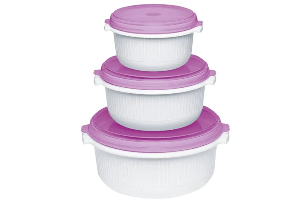  Emsa Micro Family Starter Set, Weiß/Brombeer, 0,5/1,0/1,5 L, 508455