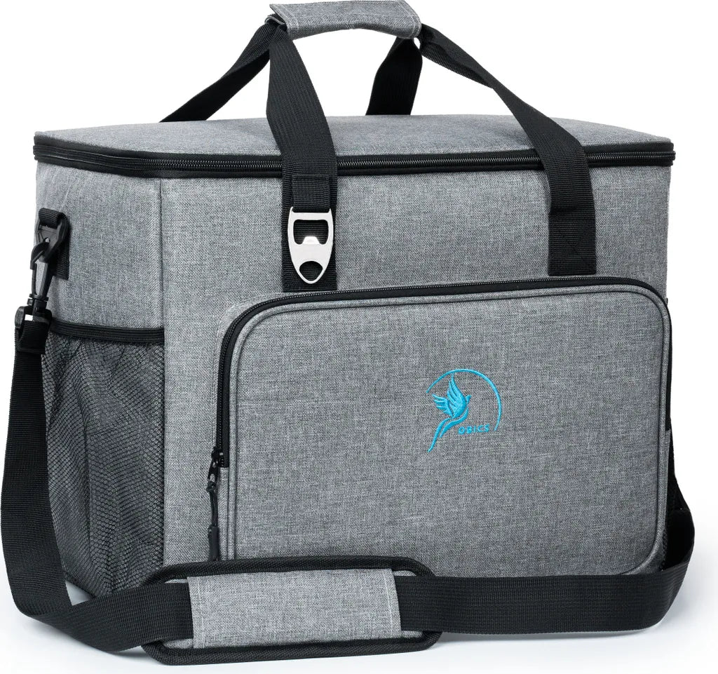  Obics - Kühltasche Gross Faltbar 30l Kuehlbox Isoliertasche Grau Für Essen In Tupperware Für Auto Mit Fächer Lunchtasche Camping Zubehör Für Picknick Essenstasche Isoliert Und Wasserdicht Für Arbeit