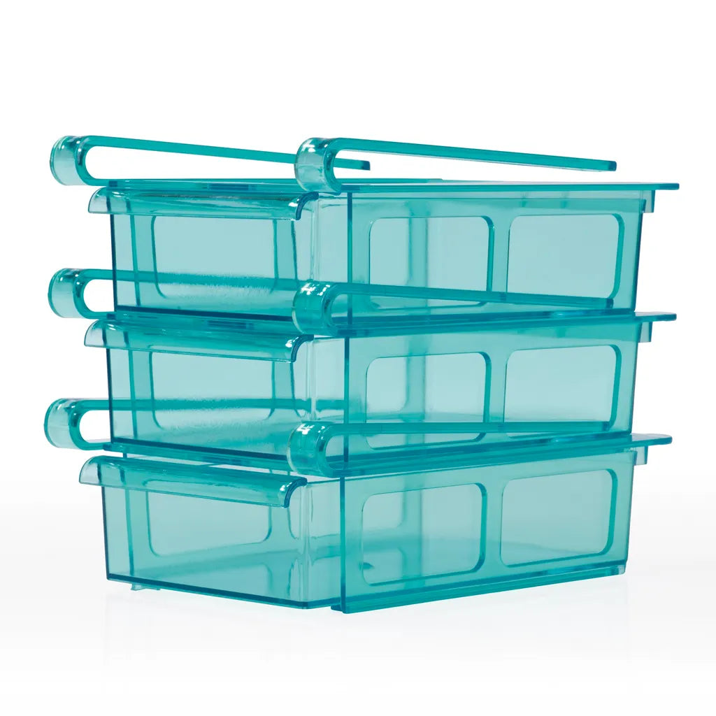  GOURMETmaxx Klemm-Schublade Für Kühlschrank, 3er-Set Schublade Klemm Kühlschrank GOURMETmaxx Zusatzfach Gemüsefach 3er-Set Ordnung