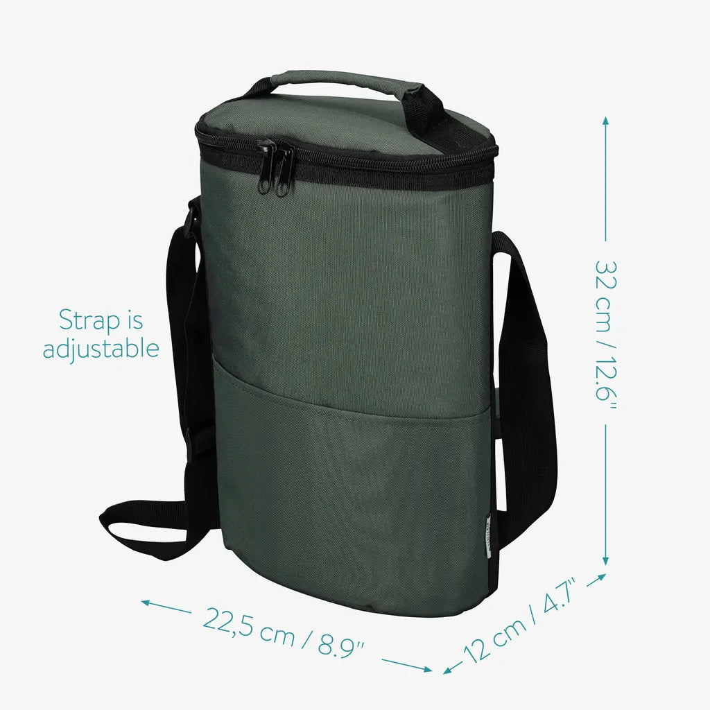  Navaris Kühltasche Für 2x Weinflasche - Kühler Tasche Für 2 Flaschen Wein Prosecco Oder 4 Bierdosen - Flaschentasche Mit Tragegurt In Grau