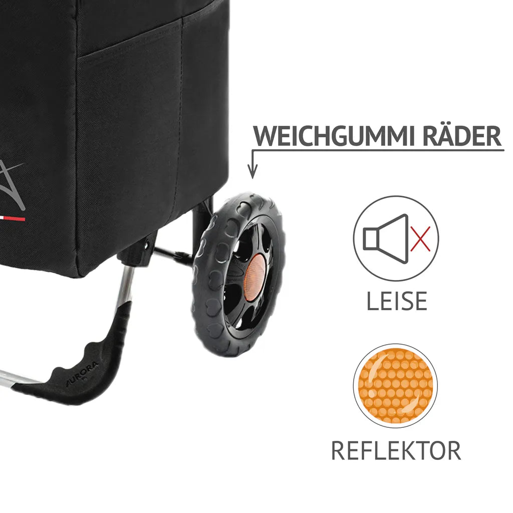  Einkaufstrolley HIMY XL Schwarz Gepunktet Mit 78l Fassung & Seitentaschen
