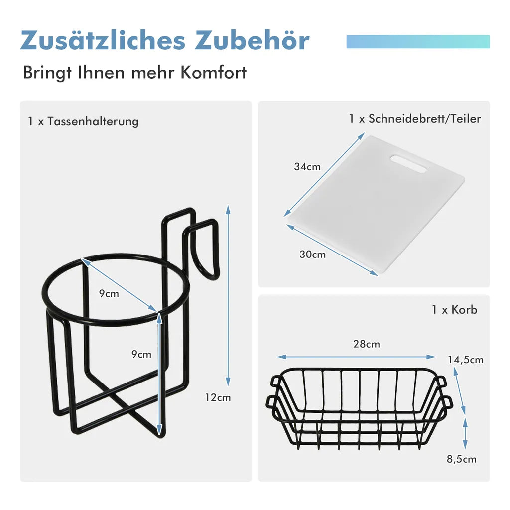  COSTWAY 31L Kühlbox Strapazierfähig Kühler Mit Korb & Getränkehalter Griffen & Fischlineal Eiskühler Tragbar Kälte Bis 9 Tage Weiß