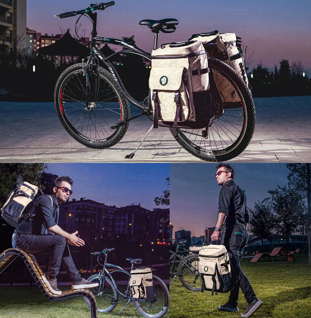 KHALISIA Kühltasche - Fahrradtasche Für Gepäckträger - Einsetzbar Als Gepäckträgertasche - Fahrrad Rucksack - Picknicktasche - Lunchtasche - Thermotasche Hält Kalt & Warm