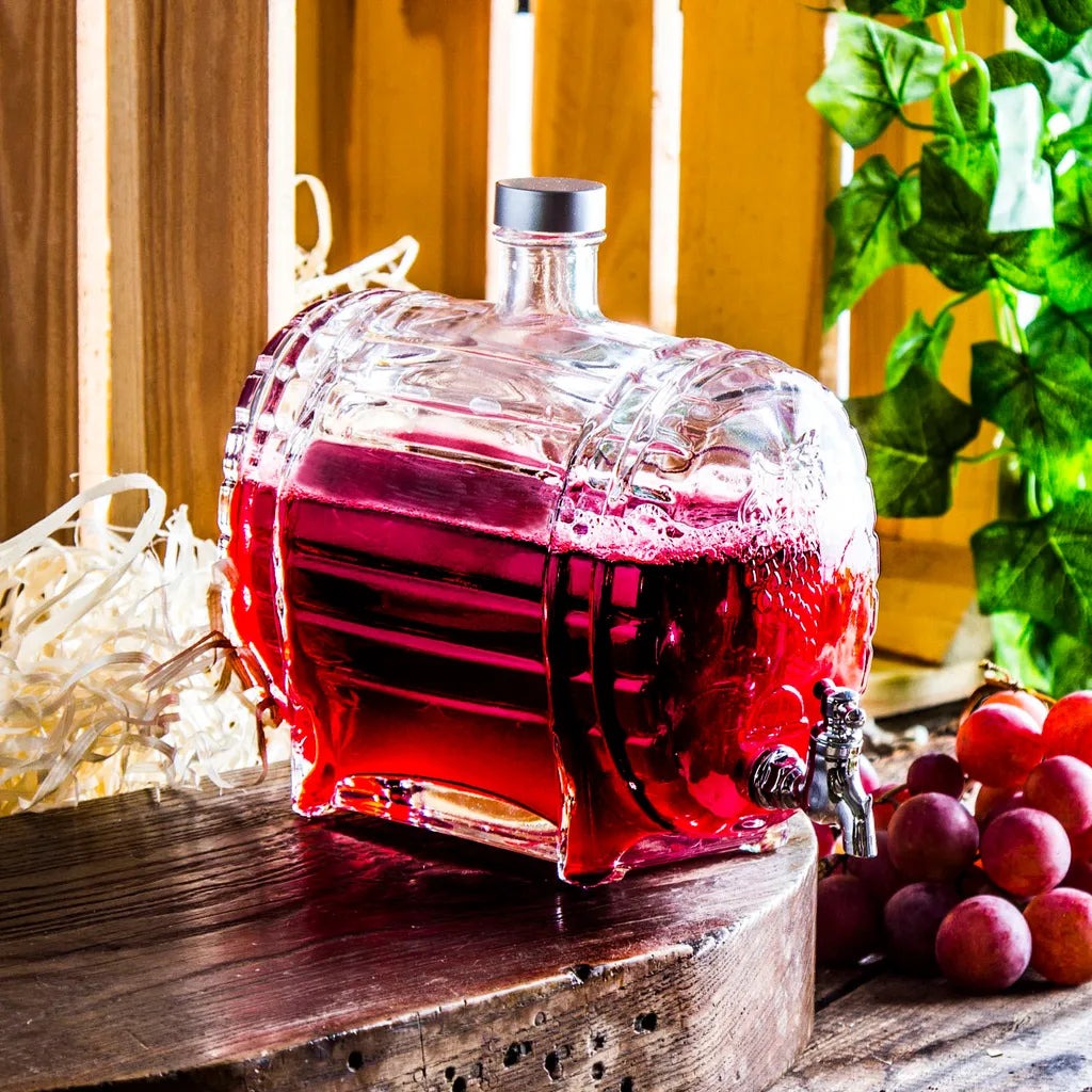  GETRÄNKESPENDER Mit Zapfhahn Für Likör Wein Fass Wasserspender Saftspender 1,5 L