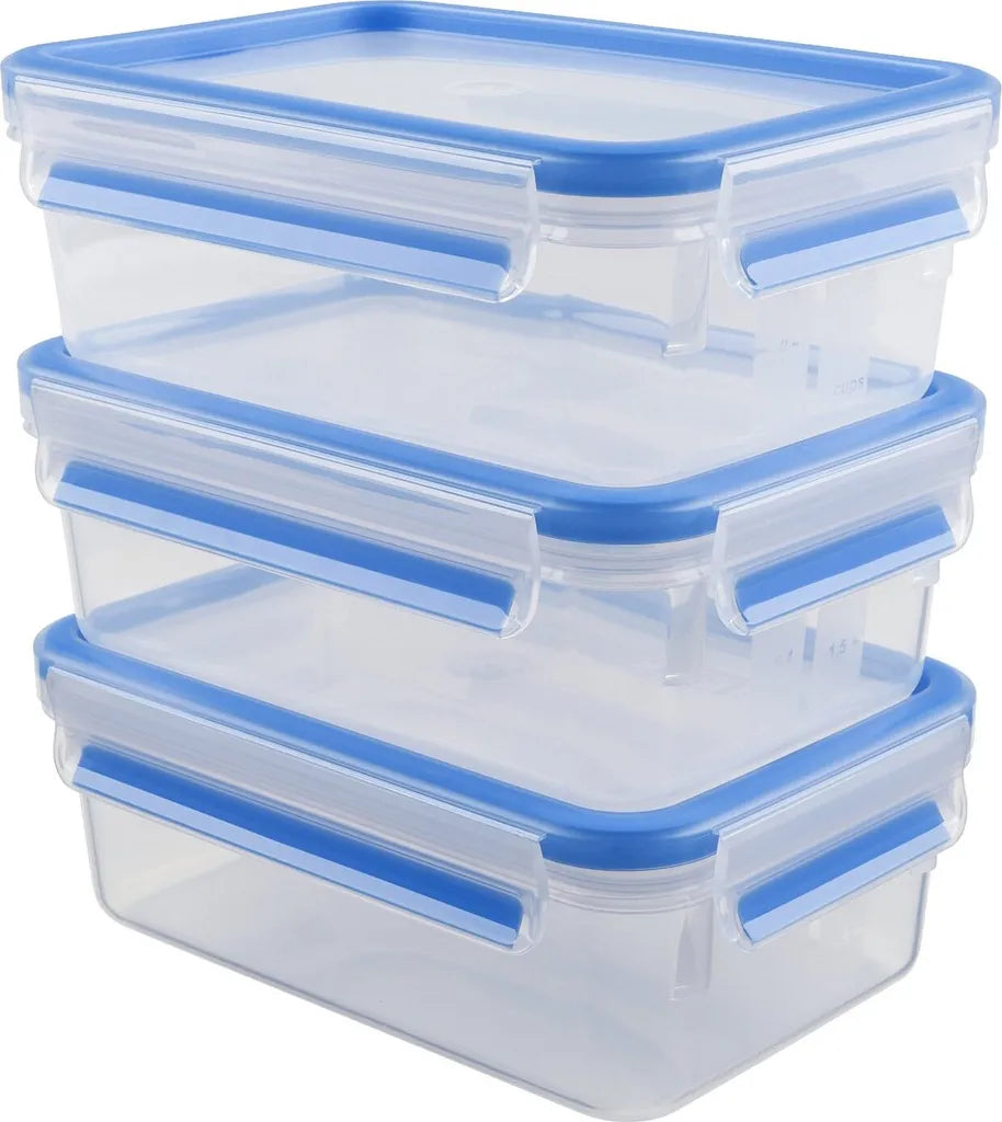  Emsa Clip & Close 3Er Set Frischhaltedosen, 3 X 1,00 L, 508558