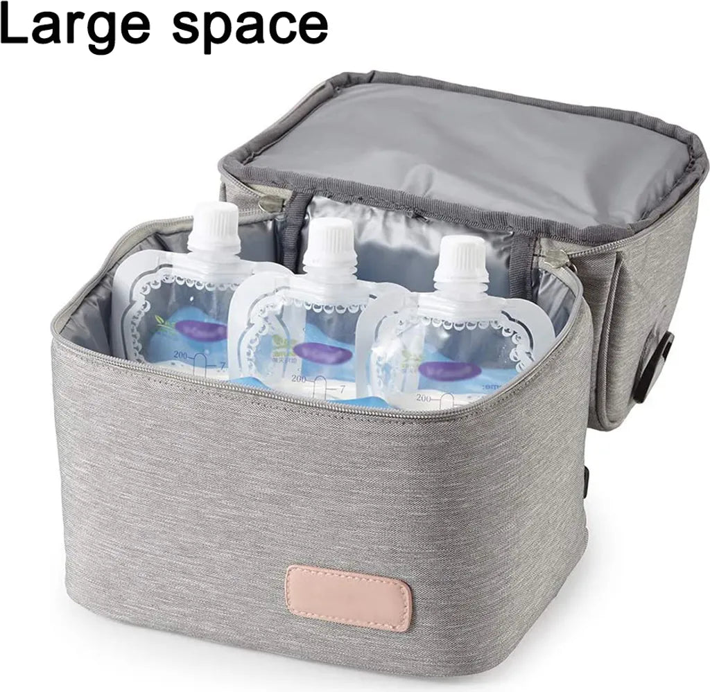  Kühltasche Für Muttermilch, Babyflasche, Wasserdicht, Für Gefrierschrank, Mama, Reiserucksack, Tragbar, Wärmeisoliert, Lunchbox Für Damen, Herren, Kinder, Große Kapazität, Handtasche,Grey