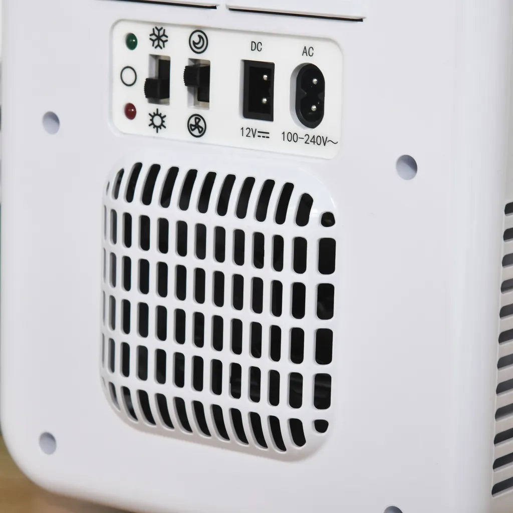 HOMCOM 4L Auto-Kühlschrank Kühlbox Mini-Kühlschrank DC 12V AC 230V/50Hz 60 W Für Auto Und Camping Weiß 25,8 X 20,5 X 26,3 Cm